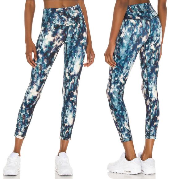 L'urv Solar System 7/8 Legging Size Small Blue White Abstract High Waist Workout - Picture 2 of 16